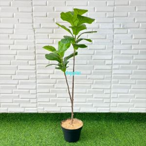 Pohon Hias Tanaman Artificial Ketapang X2 T100 Latex Pot Dasar Hitam Plastik Dekorasi Cafe Hiasan Sudut Ruangan Kantor