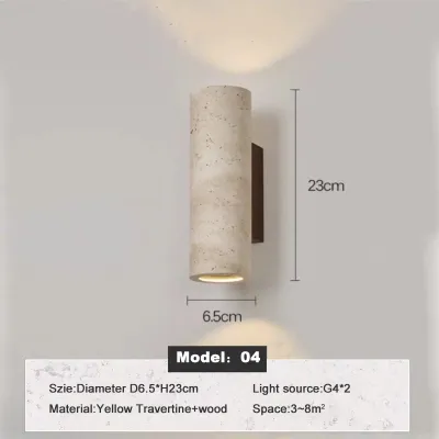 Đèn Treo Tường Bằng Đá Travertine Màu Vàng Phong Cách Wabi-Sabi Thích Hợp Cho Phòng Khách Phòng Ngủ Đầu Giường Hành Lang/Cầu Thang Phòng Học
