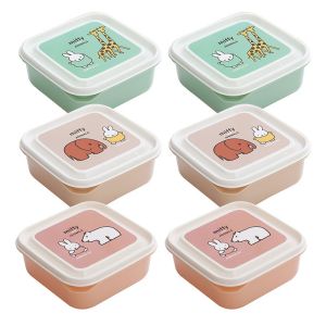 Miffy Lunch Box Set 6-Piece Plastic Food Container Microwave Safe