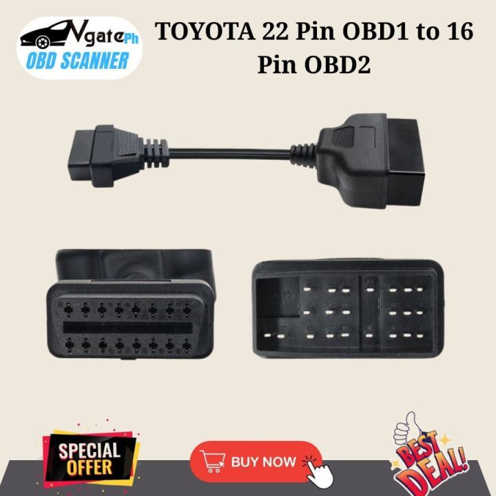 VGATE OBD1 to OBD2 Adapter,TOYOTA 22 Pin OBD1 to 16 Pin OBD2 | Lazada PH