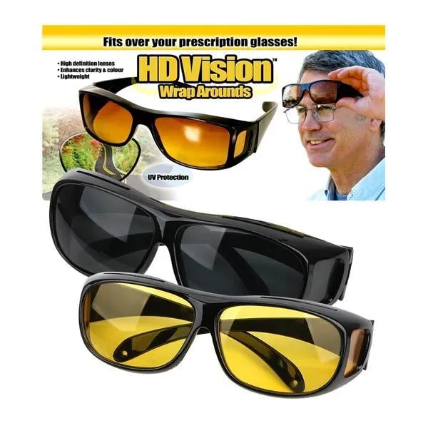HD Vision Anti Glare Night View Driving Glasses Wrap Around Sunglasses Set  of Lazada PH