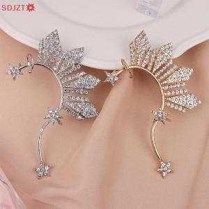 🚚【Local Express Delivery】🚚 1Pc Rhinestone Star Ear Clips Non- Ear Cuff Clip Jewelry Catriona Gray Miss U Ear Cuff Inspired Three Stars And The Sun