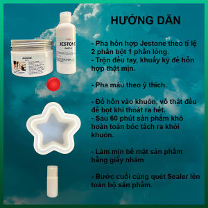 (Set 1kg + 500ml) Jesmonite Chống Cháy Và Chịu Được Va Đập DIY Handmade-Làm Vật Dụng Đĩa Chậu Cây Tượng Quà Lưu Nệm