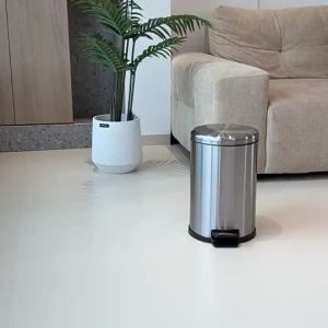 SG Stock Stainless Trash Bin With Lid Foot Pedal Waste Can Kitchen Bin With Plastic Bucket Inside Bathroom Bin Stainless steel trash can