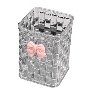 Dệt kết cấu Bowknot cốc đựng bút chì bút lưu trữ trường hợp bàn đa năng tổ chức để giữ bút chì cọ trang điểm bút