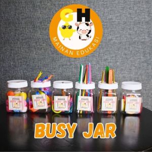 Mainan Edukasi Busy Jar Montessori Tutup Putih Bizzi Jar Motorik Sensori Play byGHEduPlay