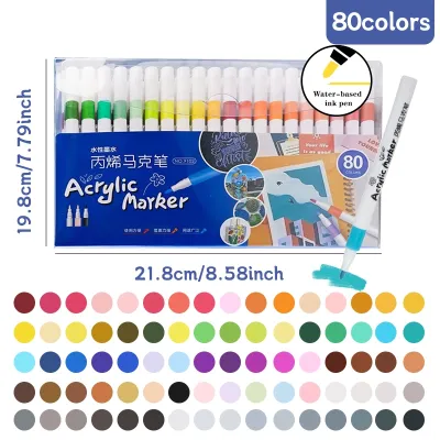 80 Colors Acrylic Marker Pen Coloring Pen Highlighter Set Of Painting And Drawing Acrylic Marker Office Supplie