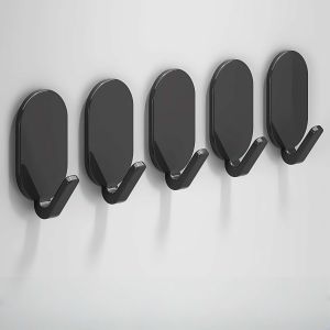 5pcs Self Adhesive Steel Hook Multi-Functional Coat Umbrella Key Wall Hanger Rack Bathroom Kitchen Organizer Towel Rack Shelf
