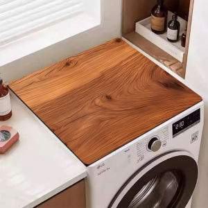 1pc wood grain pattern Washing machine protective pad dust-proof mat anti slip and absorbent