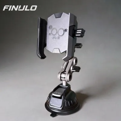 Holder Handphone Mobil FINULO Aluminium Alloy Adjustable Multifungsi dengan Bantalan Silikon