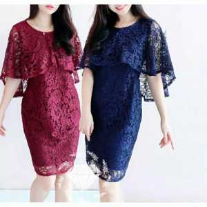 JD Dress Alexia KR 5 Ukuran M L XL XXL 3XL Fashion Pakaian Wanita Bahan Brukat Lapis Furing