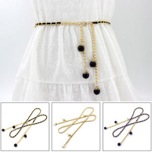 Niome Women Fashion Metal Pearl Dress Belt Ladies Dress Coat Ketting Riem Waistband