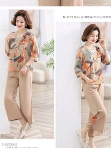 Bộ đồ trung niên cho bà cho mẹ chất liệu Lụa Hàn Cao cấp mát thấm hút mồ hôi đồ bộ cao cấp NeSa Shop