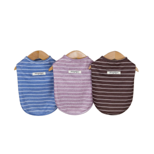 áo thú cưng chống gió và chống lạnh áo thun tay ngắn cho thú cưng sọc ba màu tinh tế bền bỉ trắng