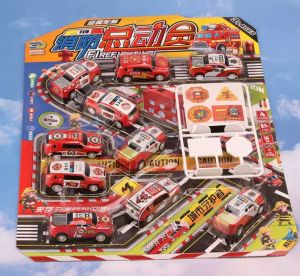 Đồ chơi toy vĩ 10 xe cứu hoả kèm biển báo cho bé