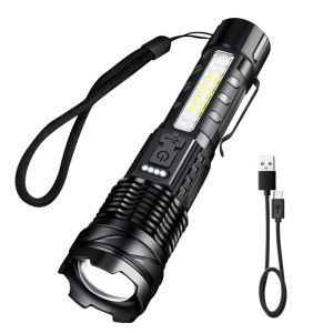 🇸🇬 Stock White laser Torch Light 5000000LM Flashlight Tactical Light Emergency Spotlights 7modes Type-C Rechargeable