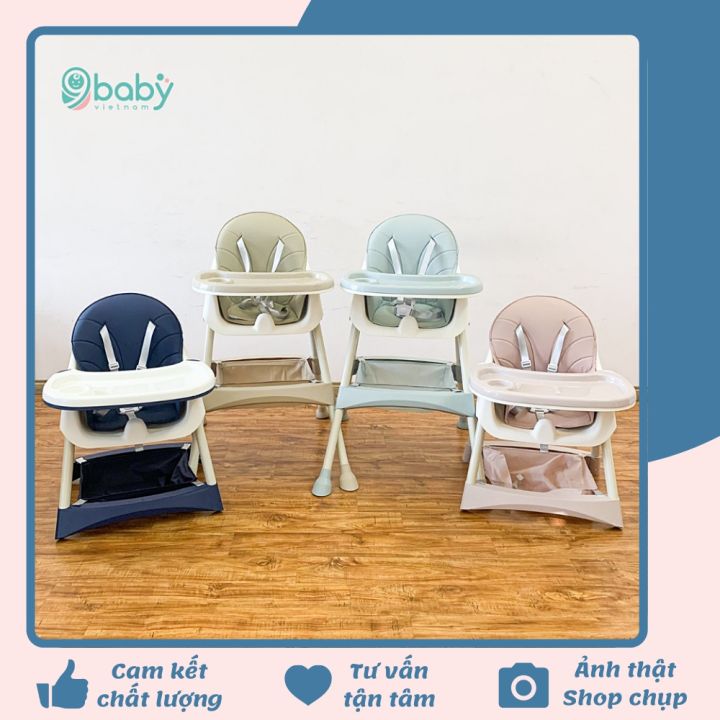 Ghế ăn dặm cho bé điều chỉnh độ cao 9BABY, kèm mặt bàn dành cho bé từ 6 tháng chịu lực tới 70kg - Mẫu không bánh xe