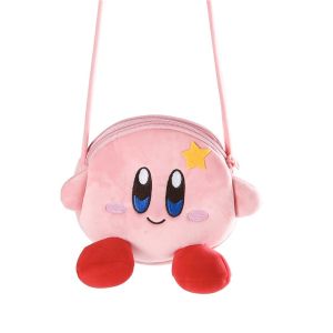 BELLERY Kawaii Anime Star Kirby Cosmetic Bag Plush Toy 18 CM Sweet Pink Star Kirby Plush Hand Bag Money Bag Kirby Messenger Bag