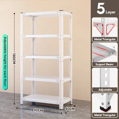 BONA Adjustable Heavy Duty Metal Rack Boltless Storage Rack Home Store Warehouse Organizer Load 500KG