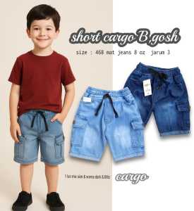 Bawahan Celana Pendek Cargo Celpen Short Pant Jeans Anak Laki-laki Usia 2 3 4 5 Tahun
