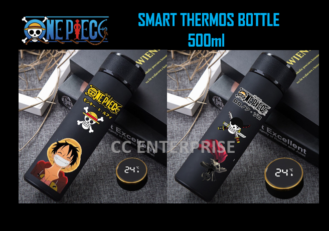 LYO Thermos One Piece Wanted - Borraccia In Acciaio 500ml, Nero, Isolata 12h Caldo/24h Freddo
