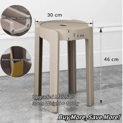 🇸🇬🔥 Koala Home Stackable Plastic Stool Chair - Nordic Minimalist Round Seat with Thickened Design | Multi-Height Durable Stool for Home Restaurant & Outdoor Use