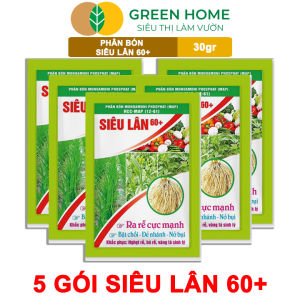 5 Gói Phân Bón Lá Greenhome Siêu Lân 60+ Gói 30gr Phát Triển Rễ Tạo Mầm Hoa Kích Ra Hoa