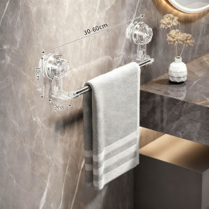 Suction Cup Retractable Bathroom Towel Rack Retractable Rotating Towel Bar with Suction Cup No Drilling Required Wall-Mounted for Bathroom and Toilet Tiles