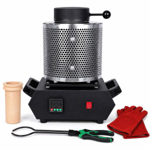 PHYHOO 220V 3KG Digital Electric Gold Melting Furnace High Temp Portable Smelter with Crucible for Jewelry Making Lab Precious Metal Processing