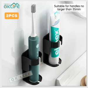 [OKLIFE. SG]Aluminum Toothbrush Holder Wall Mount Electric Toothbrush Save Space Toothbrush Holder Bathroom Organizer