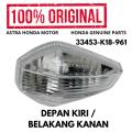 MIKA LAMPU SEIN RITTING DEPAN KIRI ATAU BELAKANG KANAN HONDA CB150 VERZA SUPRA GTR ORIGINAL AHM 33453-K18-961 LENS COMP WINKER LEFT LENSA LAMP SEN RITING RETING RETENG CB 150 GTR150 K56 2106 2018 2013 2019 ORI ASLI ORISINIL 33453K18961 Stock terbatas. 