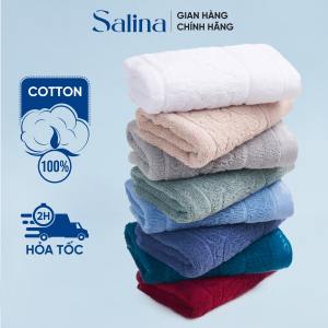 Khăn Mặt Salina 28 x48cm 100% Cotton Thấm Hút Kháng Khuẩn Bảo Vệ Da Mặt Nhiêu Màu SFT004
