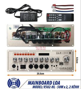 MẠCH LOA KÉO XÁCH TAY 100W 2 NGÕ RA LOA V502HL