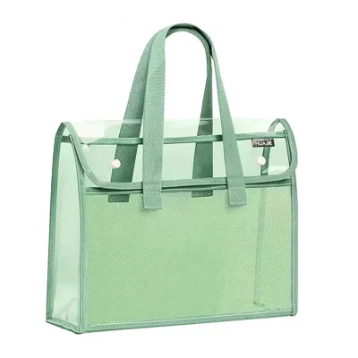 Thickened Transparent PVC File Bag PortableTest Handbag for School Office Document Storage