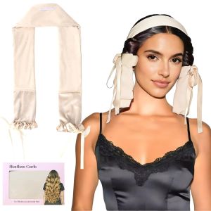 Heatless Hair Curlers OvernightNo Heat Hair Curlers to Sleep in Soft Rollers Ribbon Wrap for Long Hair Heatless Curling Scrunchie Overnight Blowout Curlers Sleep Hair Tie for Medium Long (Black)