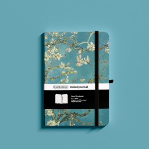 A5 Van Gogh Bullet Dotted Journal Hard Cover Painting Starry Night Blossoming Almond Dot Grid / Lined Notebook