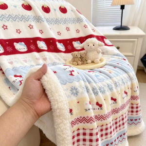 Chăn lông cừu trẻ em chăn cho bé đi học dày dặn 2 lớp siêu mềm mịn không rụng lông kt 1m x 1m5