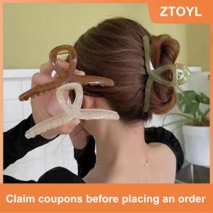 【ZTOYL】 Oversize Fashion Hair Claws Hair Clips for Girls Women Transparent Hair Claws Ponytail Claw Clip Crab Hair Accessories Headwear