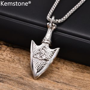 Kemstone Stainless Steel Black Silver Plated Male Pendant Necklace Jewelry