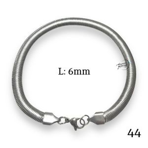 Gelang Belut Silver Pria Wanita Titanium Stainless Steel 316L Silver Anti Karat Anti Luntur Gelang Aksesoris Tangan Rantai Pria Men Chain Bracelet Titanium Premium