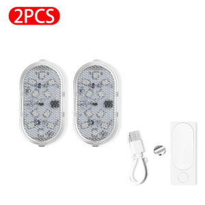 Car Openning Door Warning Light 2/4Pcs Universal 10 LEDs Anti-collision Warning Flash Light Signal Lamp USB Charging