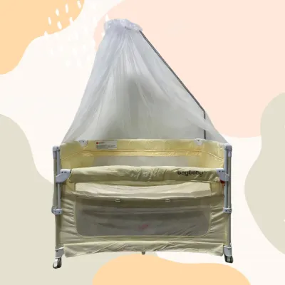 5 in 1 Wide Baby Crib Bassinet Bedside with Diaper ChangerLong Next to Bed Crib with MattressSheetMusic Travel Bed with StorageCo Sleeper with 3 Adjustable Height