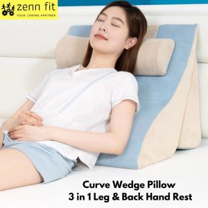 Curve Wedge Pillow 3 In 1 Handrest Adjustable Prevent Acid Reflux Removable Sleeping Leg Pillow