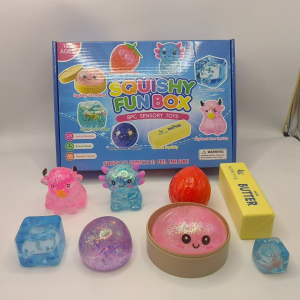 8pcs/Box TPR Maltose-Filled Squishy Toy Slow Rising Stress Relief Sensory Fidget Decompression Blind Box Gift