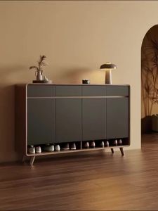 Shoe Cabinet Home Solid Wood Shoe Rack Cabinet Living Room Storage Cabinet Large Capacity Entrance Cabinet  (EW)