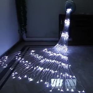 Waterproof Waterfall Meteor Shower LED Fairy Curtain String Lights Christmas Garland Icicle Lamp for Xmas Party Wedding Decor