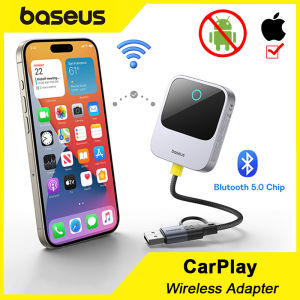 Baseus CarPlay Wireless Adapter for IOS Plug and Play CarPlay 5.0 Bluetooth WiFi Connection Wired to Wireless for iPhone