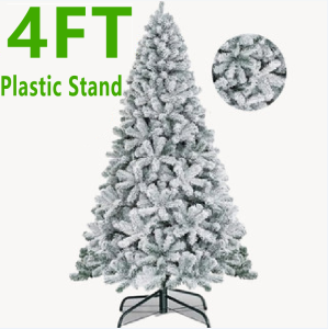 2026 Snow Christmas Tree 4FT 5FT 6FT Full PVC Xmas Tree with Metal Stand Easy Setup For Home Christmas Decor