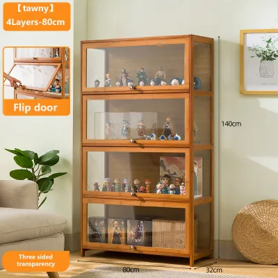 Display Cabinet Flip-top Transparent Door Acrylic Three-sided Transparent Model Toy Storage With Strong Load-bearing Capacity