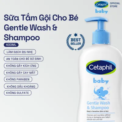Sữa tắm gội dịu lành cho bé CETAPHIL BABY GENTLE WASH & SHAMPOO 400ML
